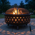 36" Cross Weave Fire Pit – Bronze