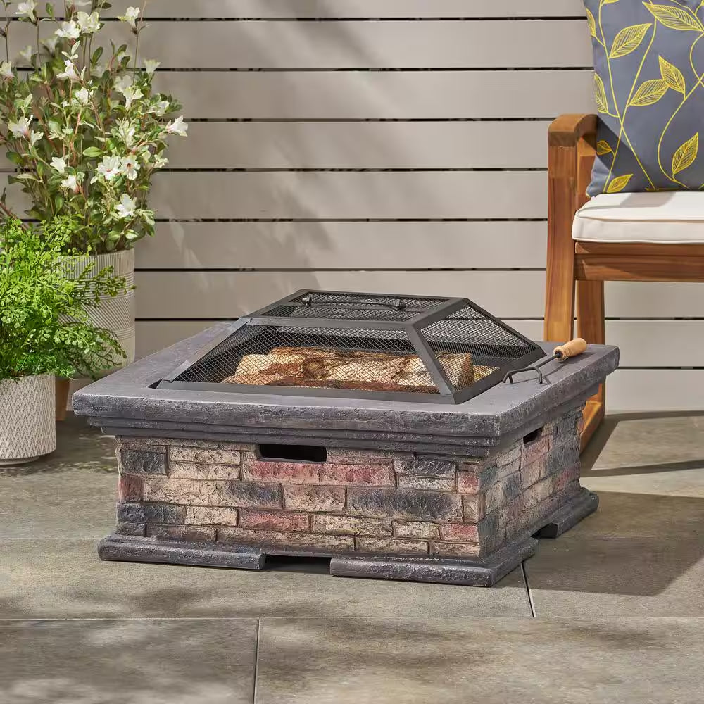 Ehlen 29 In. Stone Wood Burning Outdoor Patio Fire Pit