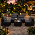 5-Piece Outdoor Patio Furniture Set with Cushions and Coffee Table