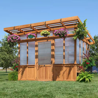 Poppy 11 Ft. Cedar Wood Walk-In Greenhouse Kit