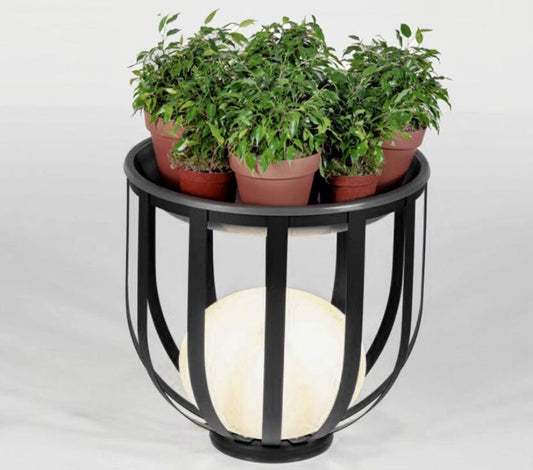 Stainless Steel Solar Flower Holder Lamp Table