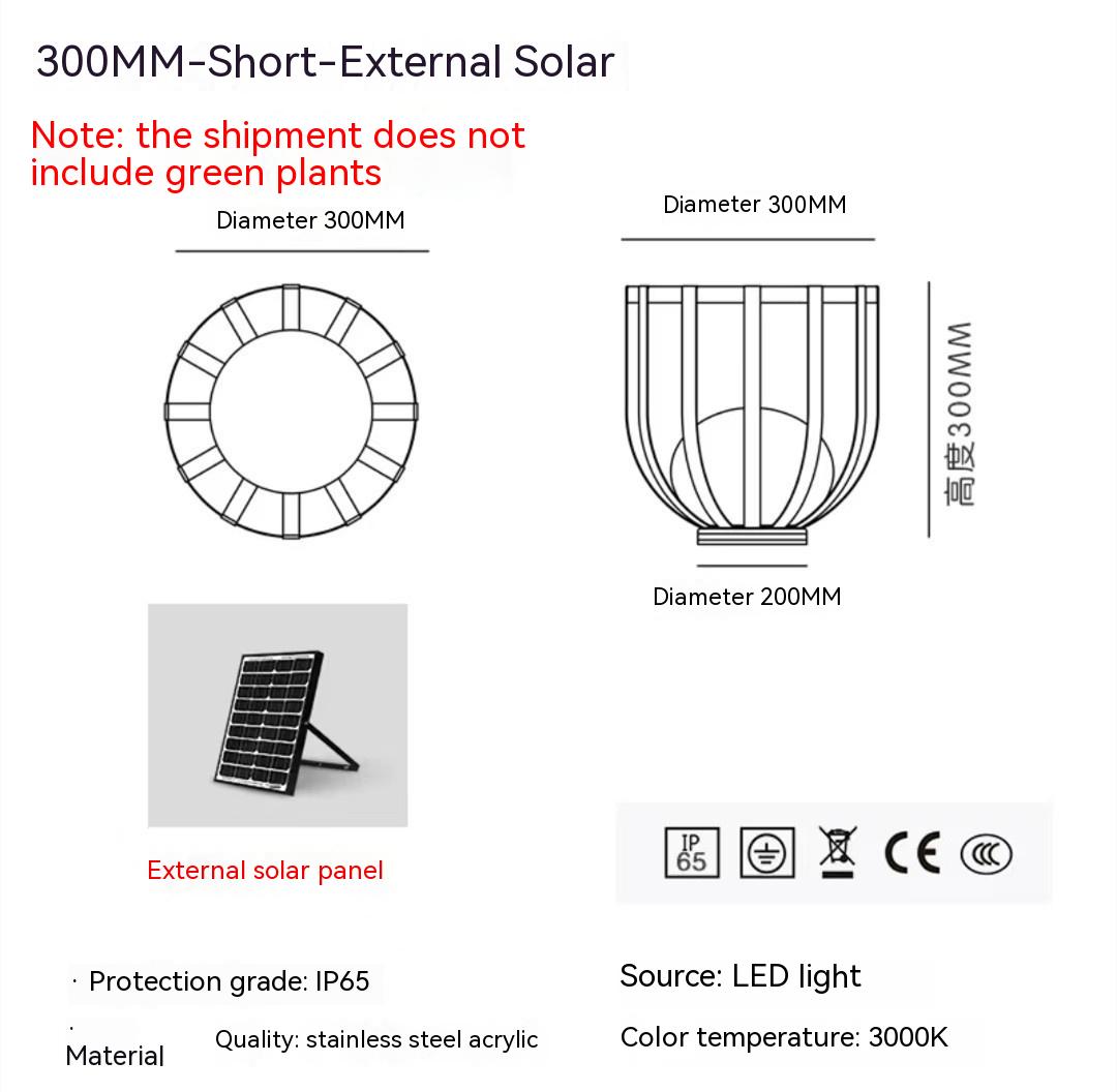 Stainless Steel Solar Flower Holder Lamp Table