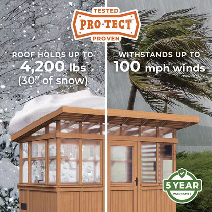 Elevate Your Gardening Experience with the Poppy 11 Ft. Cedar Wood & Polycarbonate Walk-In Greenhouse Kit - Perfect for Year-Round Plant Care!