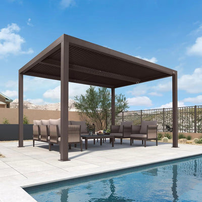 PURPLE LEAF Bronze Louvered Pergola