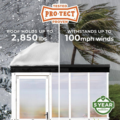 Willow White 6 Ft. X 9 Ft. X 7 Ft. 10 In. All Cedar Modern Greenhouse