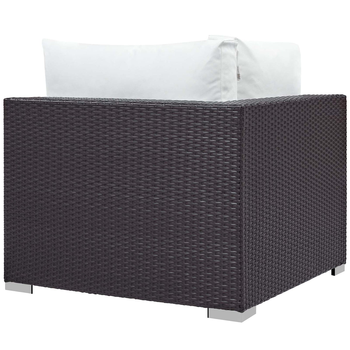 Convene 5-Piece Wicker Patio Set with Fire Pit – Espresso/White