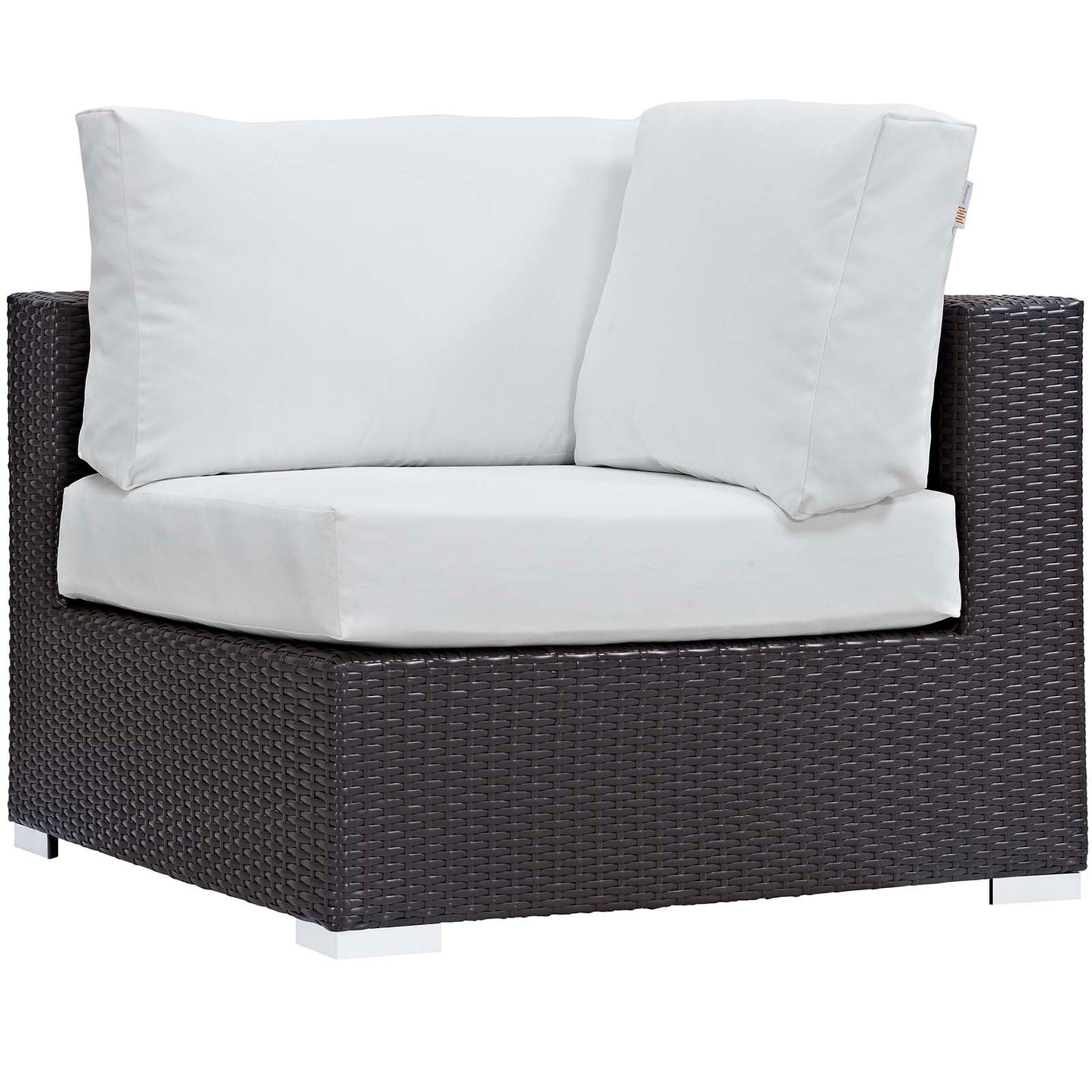 Convene 5-Piece Wicker Patio Set with Fire Pit – Espresso/White
