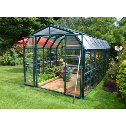Grand Gardener 8 Ft. X 16 Ft. Green/Clear Polycarbonate DIY Greenhouse Kit