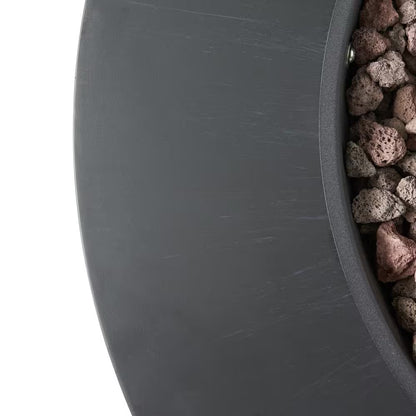 32 In. W X 13.5 In. H Iron Propane Gas Burning round Outdoor Patio Fire Pit in Dark Grey