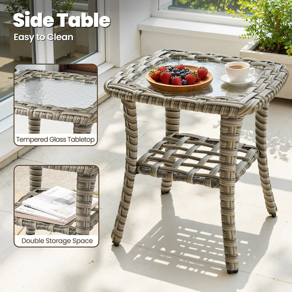 Beige Outdoor Conversation Set – 9 Piece