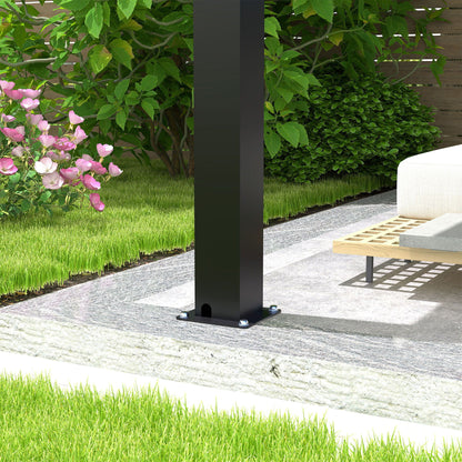 10' x 19' Adjustable Louvered Pergola with Steel Louvers &amp; Frame – Black