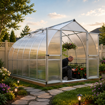 Bella Twin-Wall Polycarbonate Greenhouse 8' x 12'
