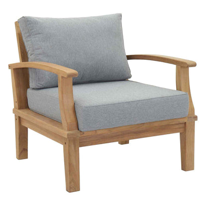 Patio Elegance Marina 10-Piece Outdoor Teak Set with Grey Cushions