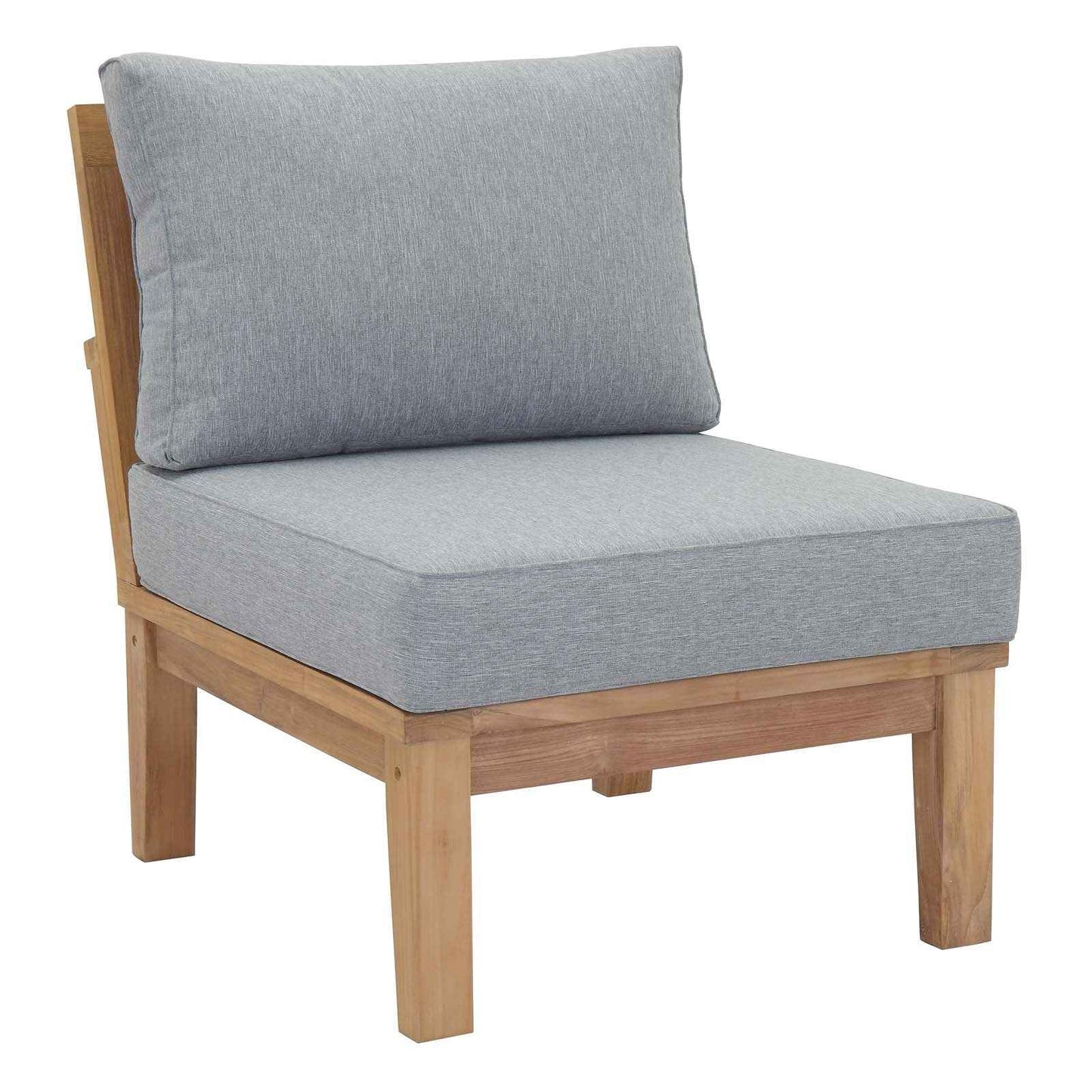 Patio Elegance Marina 10-Piece Outdoor Teak Set with Grey Cushions