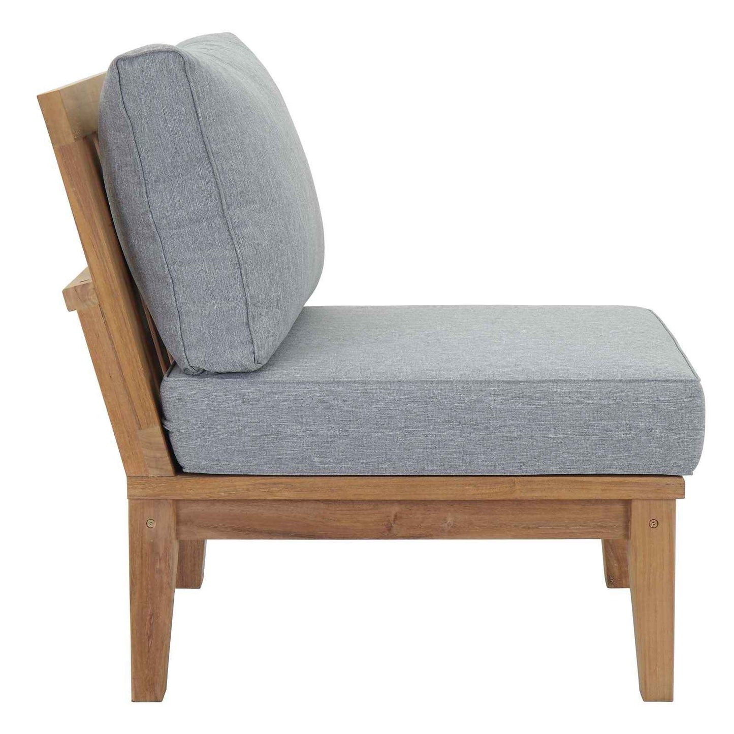 Patio Elegance Marina 10-Piece Outdoor Teak Set with Grey Cushions