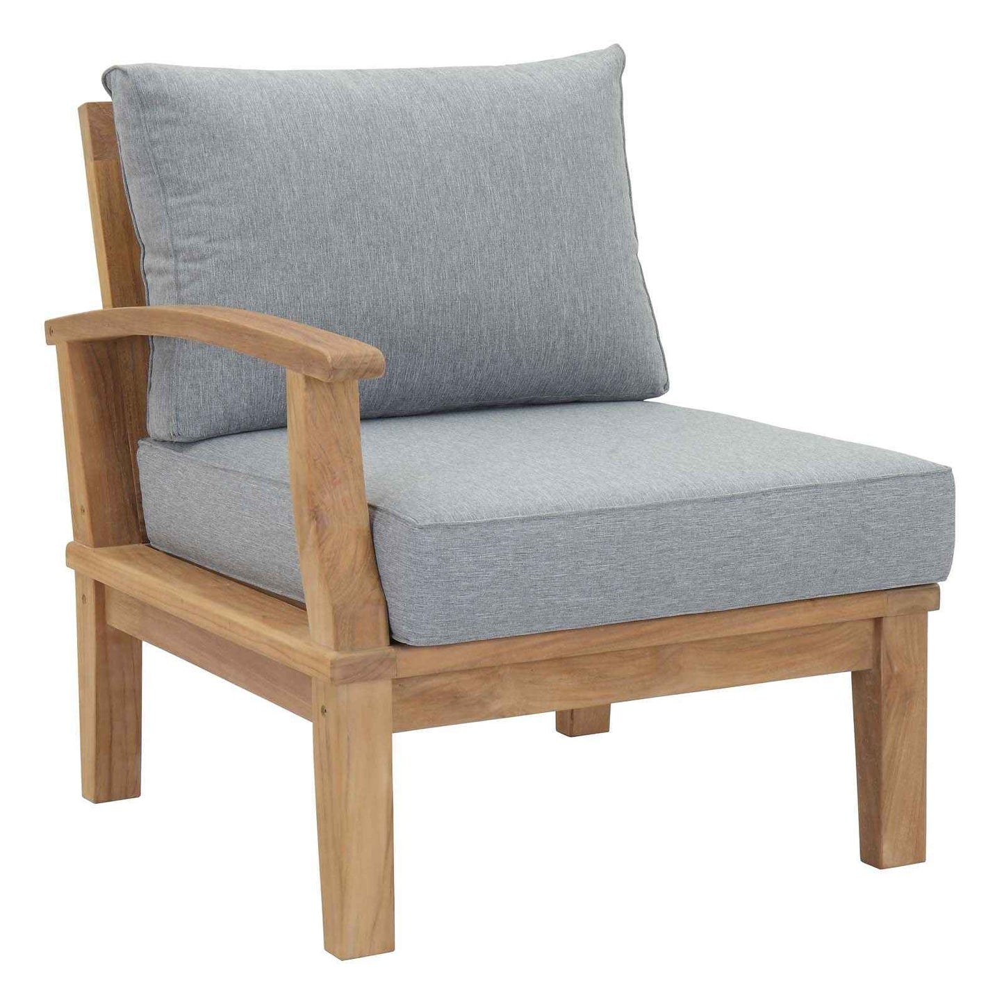 Patio Elegance Marina 10-Piece Outdoor Teak Set with Grey Cushions