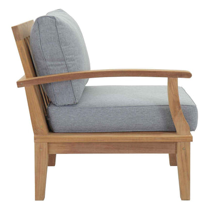 Patio Elegance Marina 10-Piece Outdoor Teak Set with Grey Cushions