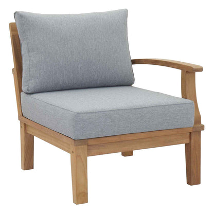 Patio Elegance Marina 10-Piece Outdoor Teak Set with Grey Cushions