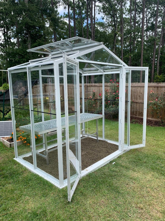 Sago 5' x 8' Aluminum & Glass Greenhouse