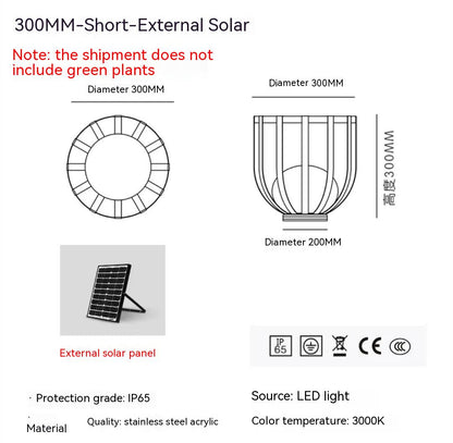 Stainless Steel Solar Flower Holder Lamp Table