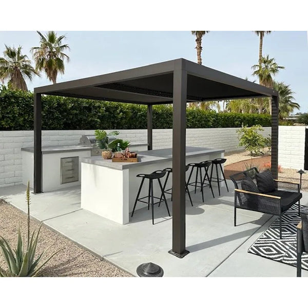 PURPLE LEAF Bronze Louvered Pergola