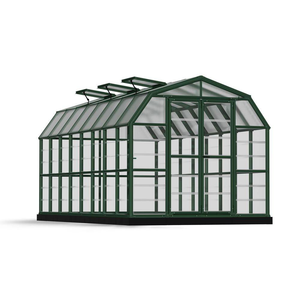 Grand Gardener 8 Ft. X 16 Ft. Green/Clear Polycarbonate DIY Greenhouse Kit