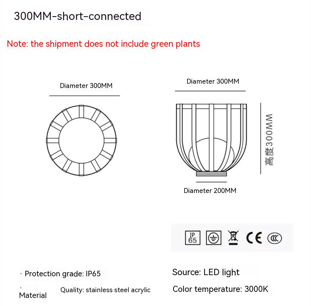 Stainless Steel Solar Flower Holder Lamp Table