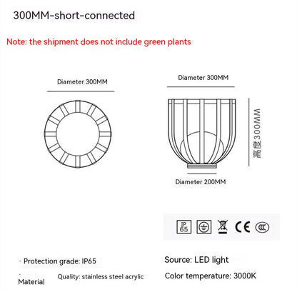Stainless Steel Solar Flower Holder Lamp Table