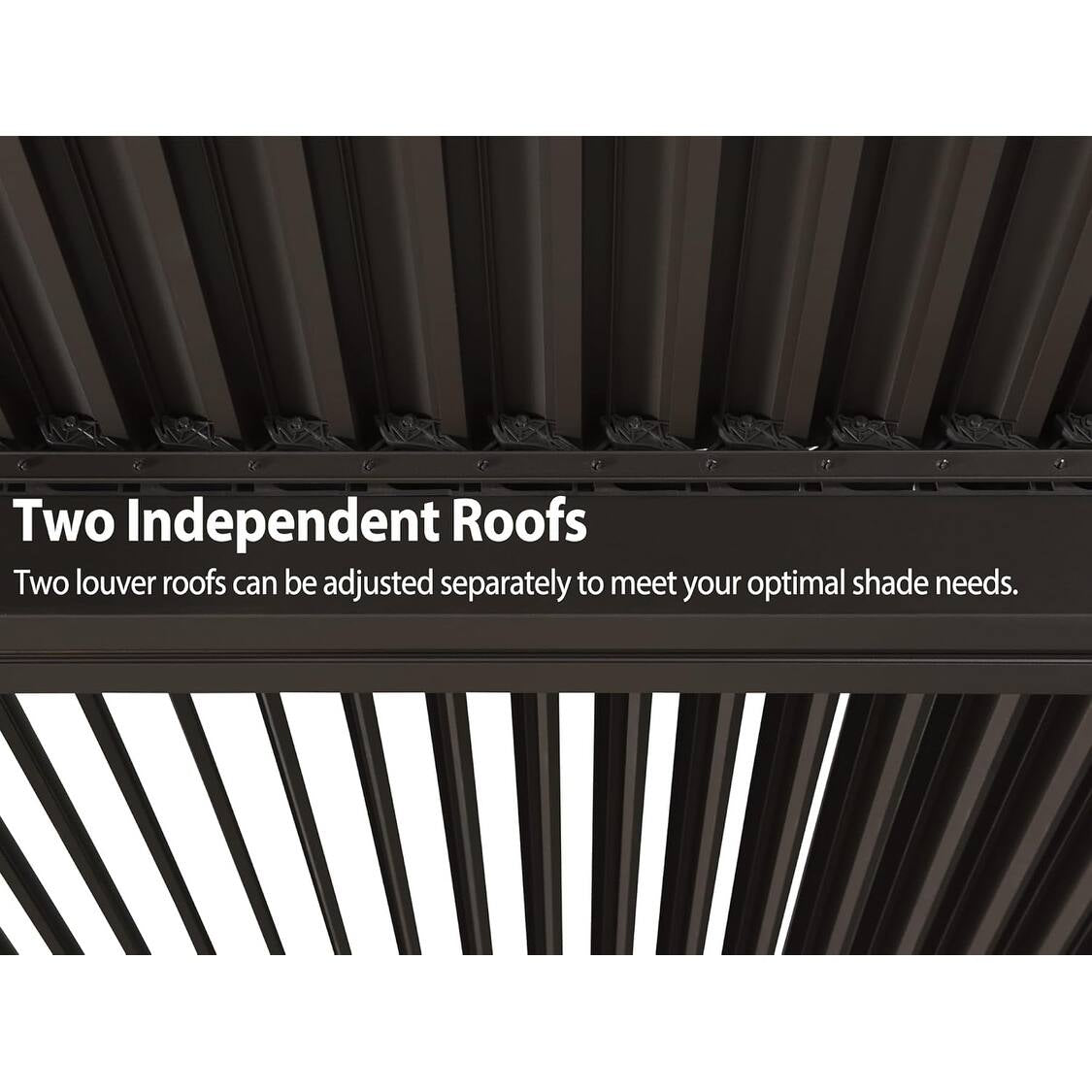 Bronze Louvered Pergola with Adjustable Roof for Deck Backyard Garden Hardtop Gazebo