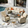 Beige Outdoor Conversation Set – 9 Piece