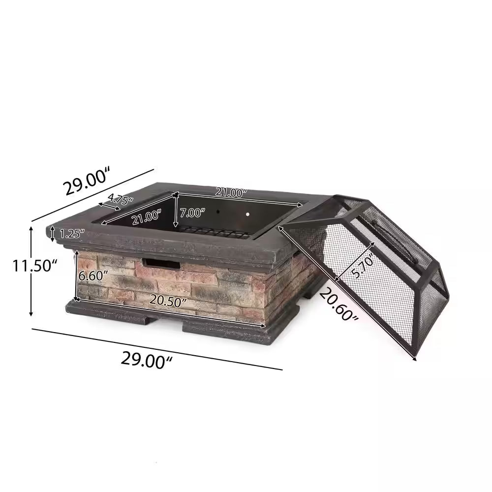Ehlen 29 In. Stone Wood Burning Outdoor Patio Fire Pit