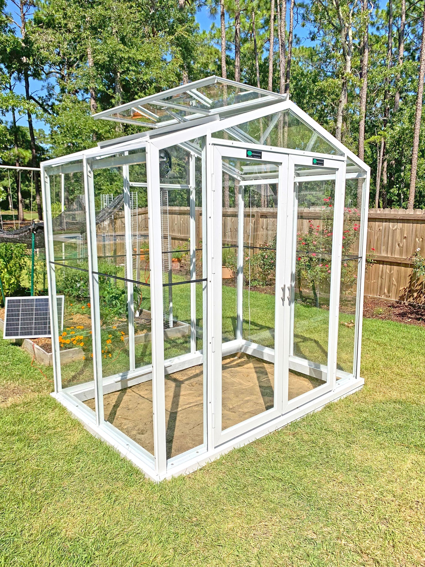 Sago 5' x 8' Aluminum & Glass Greenhouse