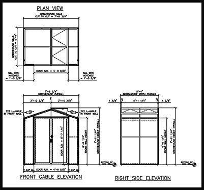 Sago 5' x 8' Aluminum & Glass Greenhouse