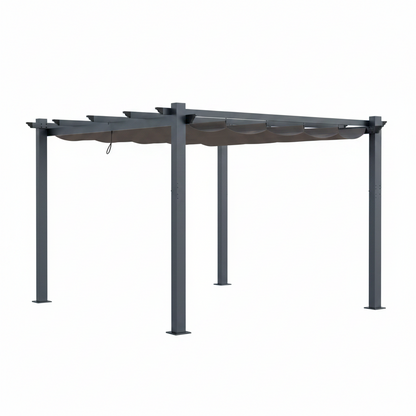 10' x 10' Aluminum Pergola – Dark Gray Canopy
