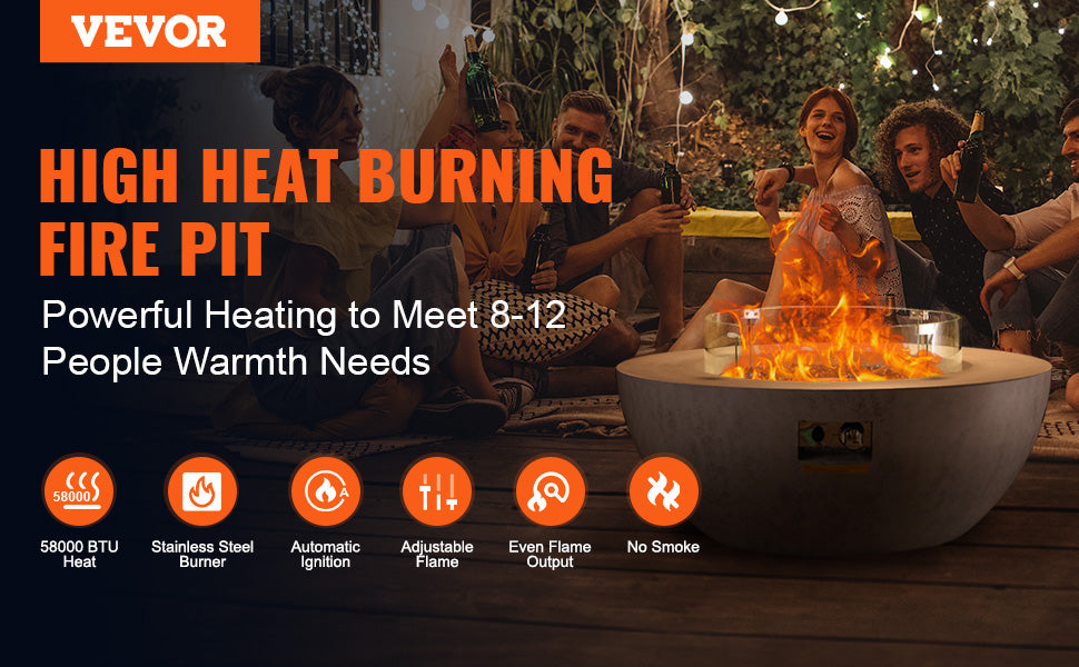 Outdoor Propane Gas Fire Pit Table