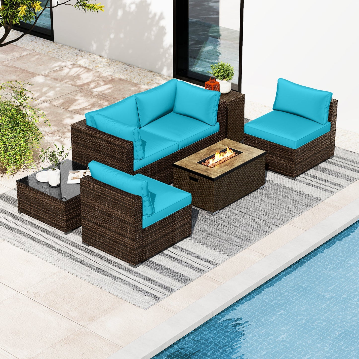 Enjoy Cozy Outdoor Gatherings with the 7-Piece Furniture Set