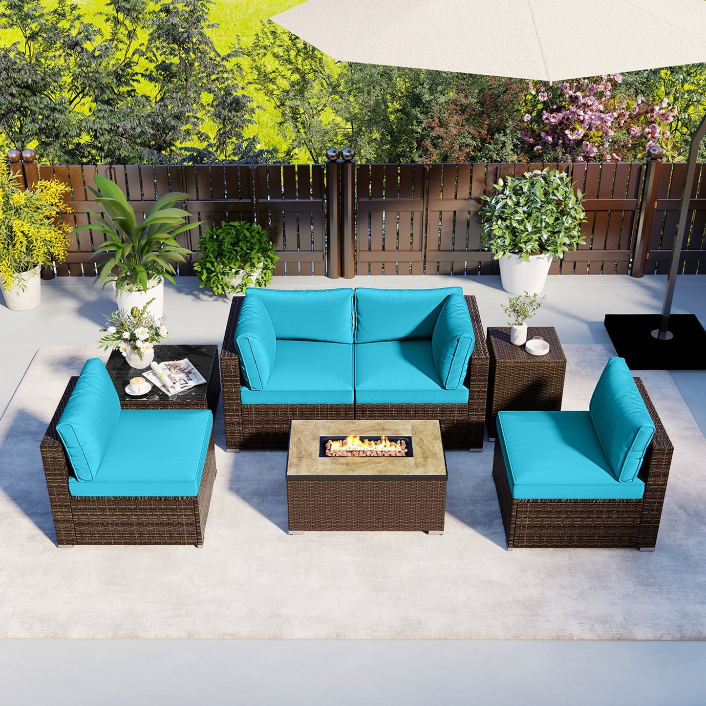 Enjoy Cozy Outdoor Gatherings with the 7-Piece Furniture Set